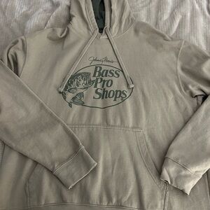 Bass Pro Shops Khaki Hoodie with Green Logo